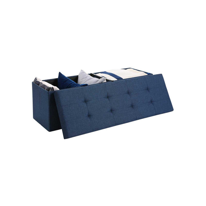 Navy Blue Ottoman Bench