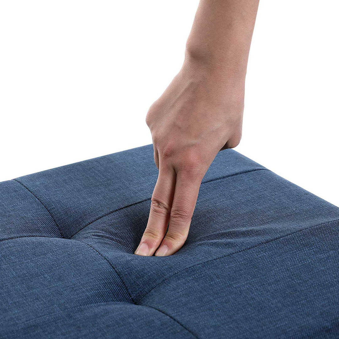 Navy Blue Ottoman Bench