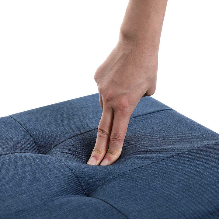 Navy Blue Ottoman Bench
