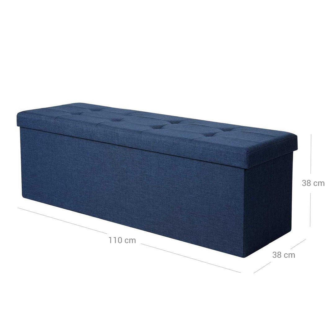 Navy Blue Ottoman Bench