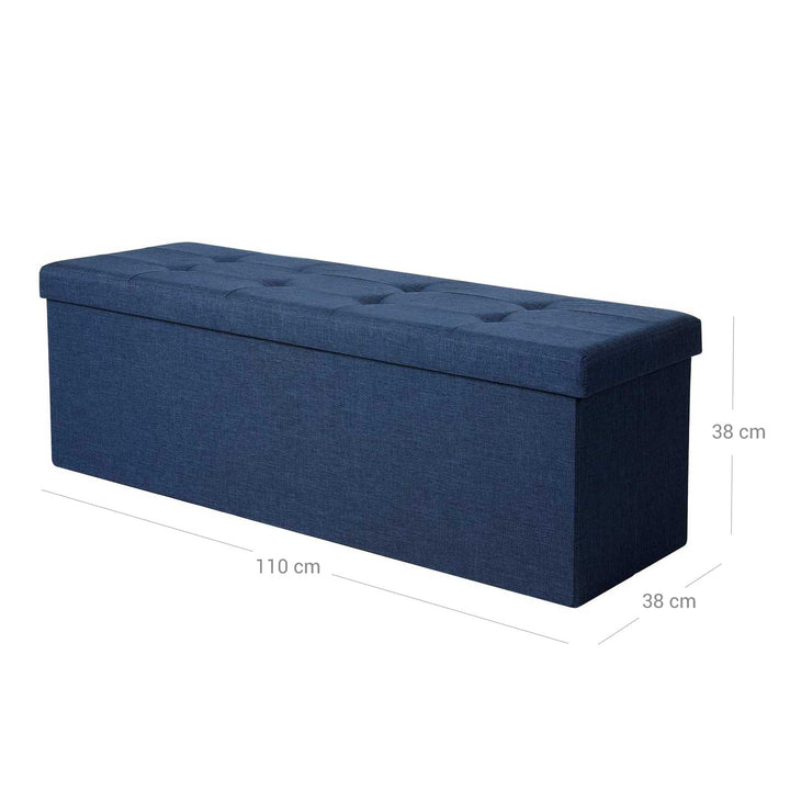 Navy Blue Ottoman Bench