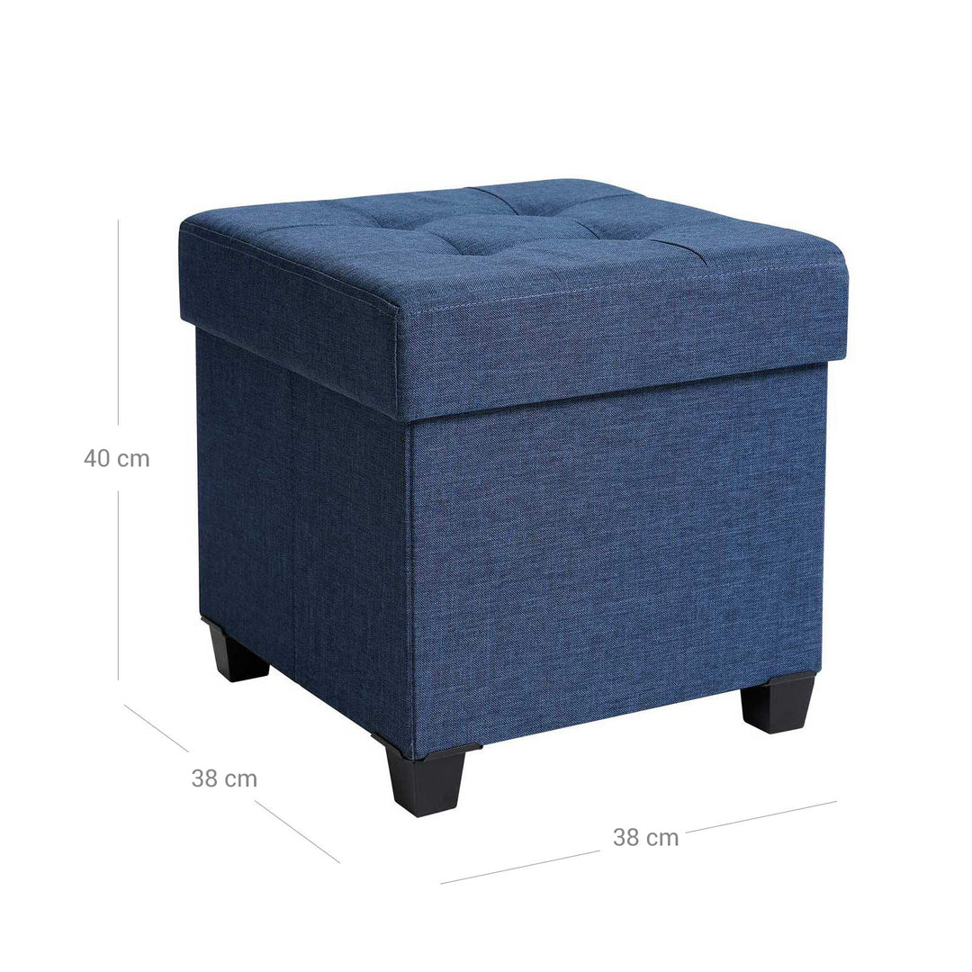 Navy Blue Storage Ottoman