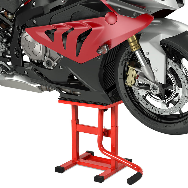Steel Manual Repair Motorcycle Lift Red