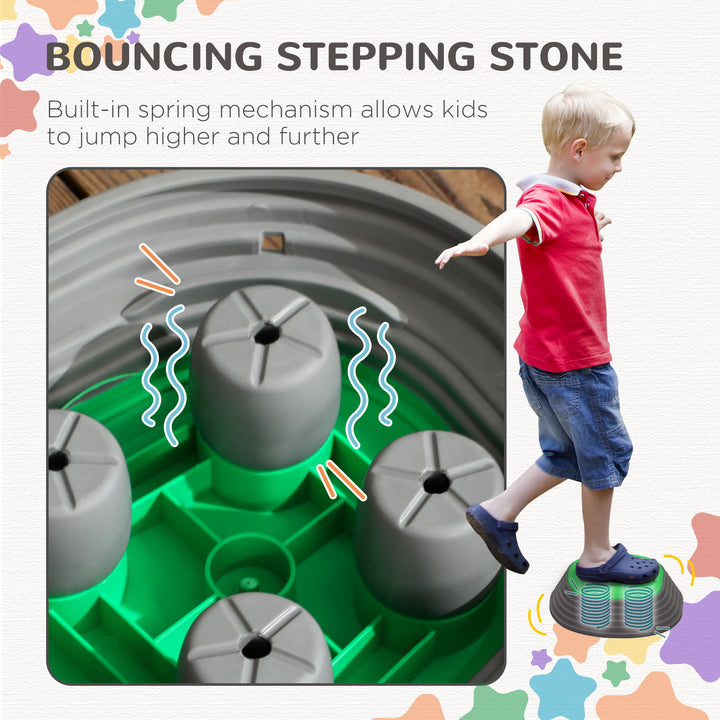 Stepping Stones Kids Balance River Stones 5 PCs Outdoor Indoor, for Obstacle Course, Sensory Play, Stackable, Non-Slip