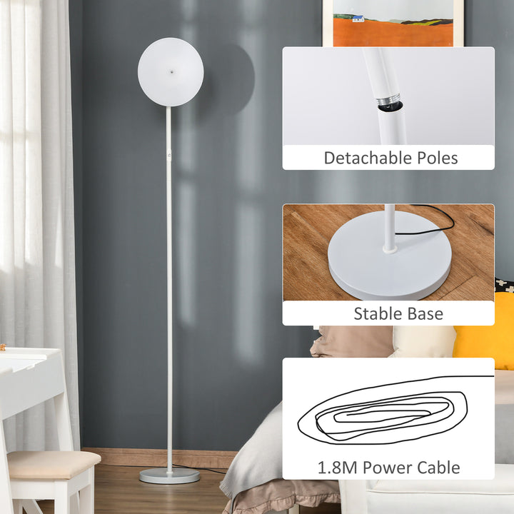 LED Floor Lamp 18W Uplighter Reading Standing Light with Adjustable Head 3 Brightness Levels Touch Control Industrial Style, White