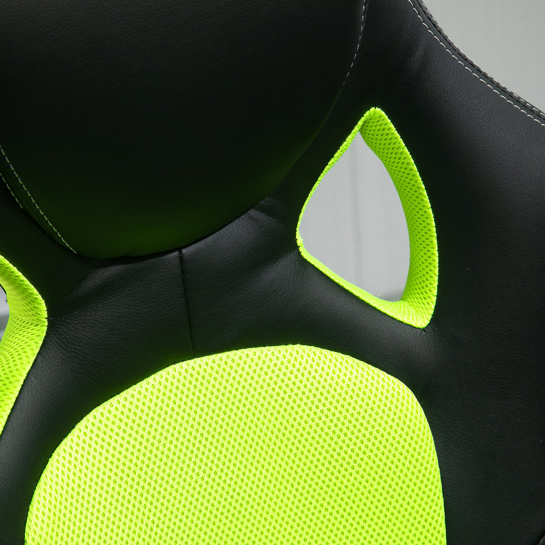 High-Back Gaming Chair Swivel Home Office Computer Racing Gamer Desk Chair, Black Green