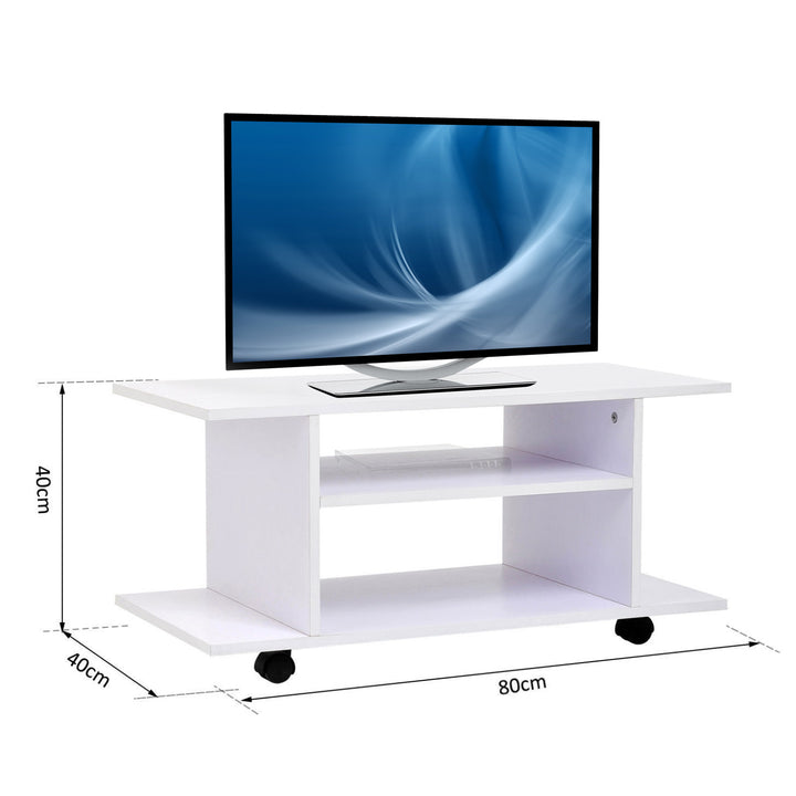 TV Stand W/ Shelves -White