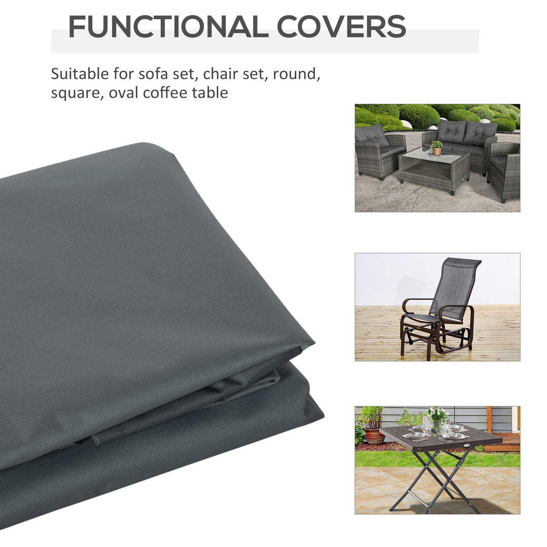 Rectangular Patio Furniture Cover for Chairs Water UV Resistant Protection 600D Oxford Fabric Rattan Lounge Clean Cover, 200 x 86 x 82cm