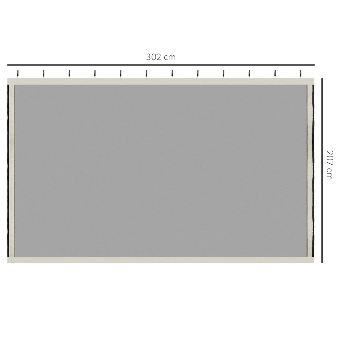 Outsunny Replacement Mesh Mosquito Netting Screen Walls for 10 x 10ft Patio Gazebo, 4-panel Sidewalls with Zippers (Wall Only, Canopy Not Included)