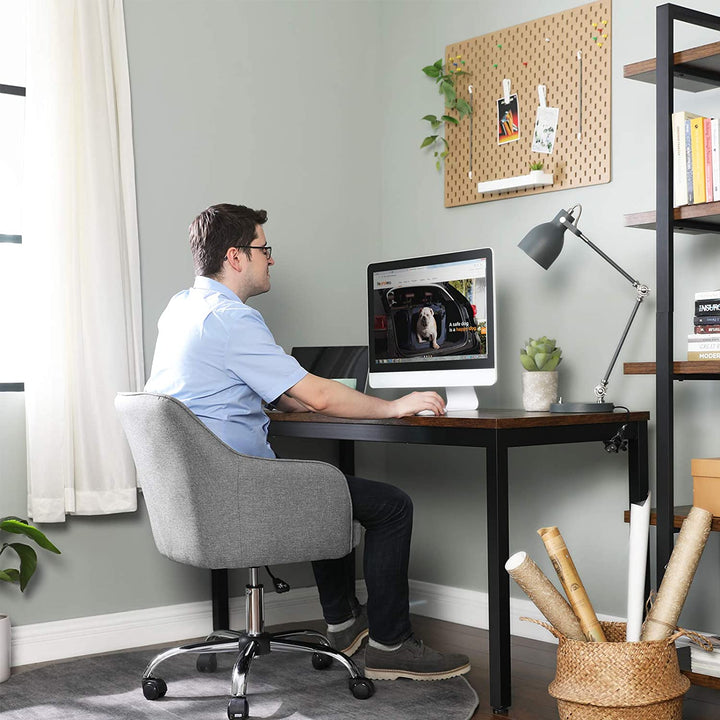 Modern Grey Adjustable Office Chair with Armrest