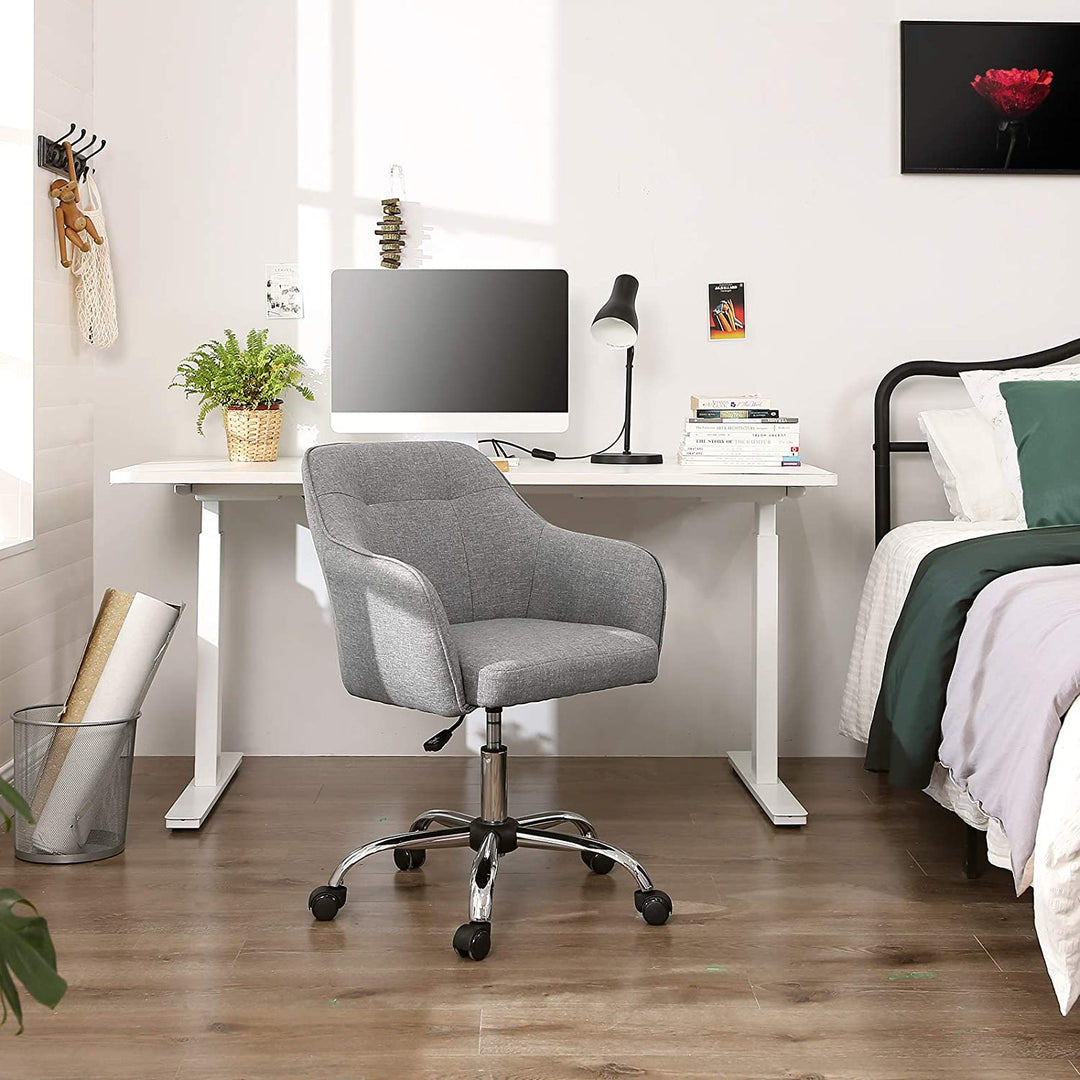 Modern Grey Adjustable Office Chair with Armrest