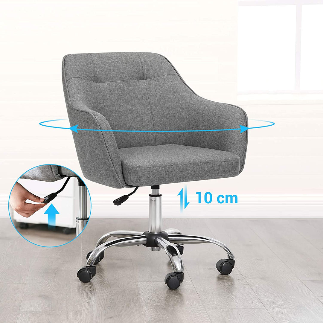 Modern Grey Adjustable Office Chair with Armrest