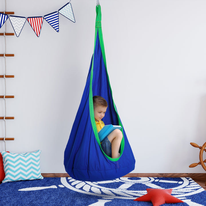 Swing Seat Hammock, φ70 x 150H cm-Blue
