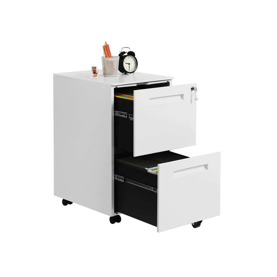 White Filing Cart with 2 Drawers for Office