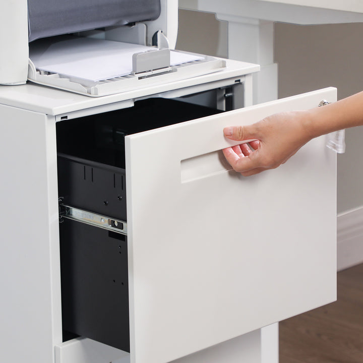 White Filing Cart with 2 Drawers for Office