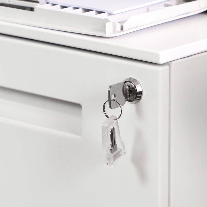 White Filing Cart with 2 Drawers for Office