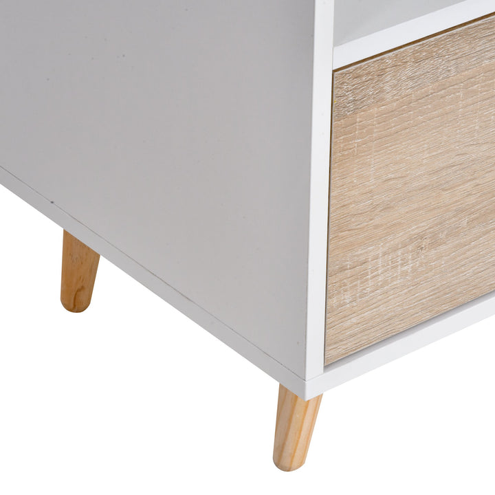 HOMCOM Particle Board TV Media Unit White/Oak