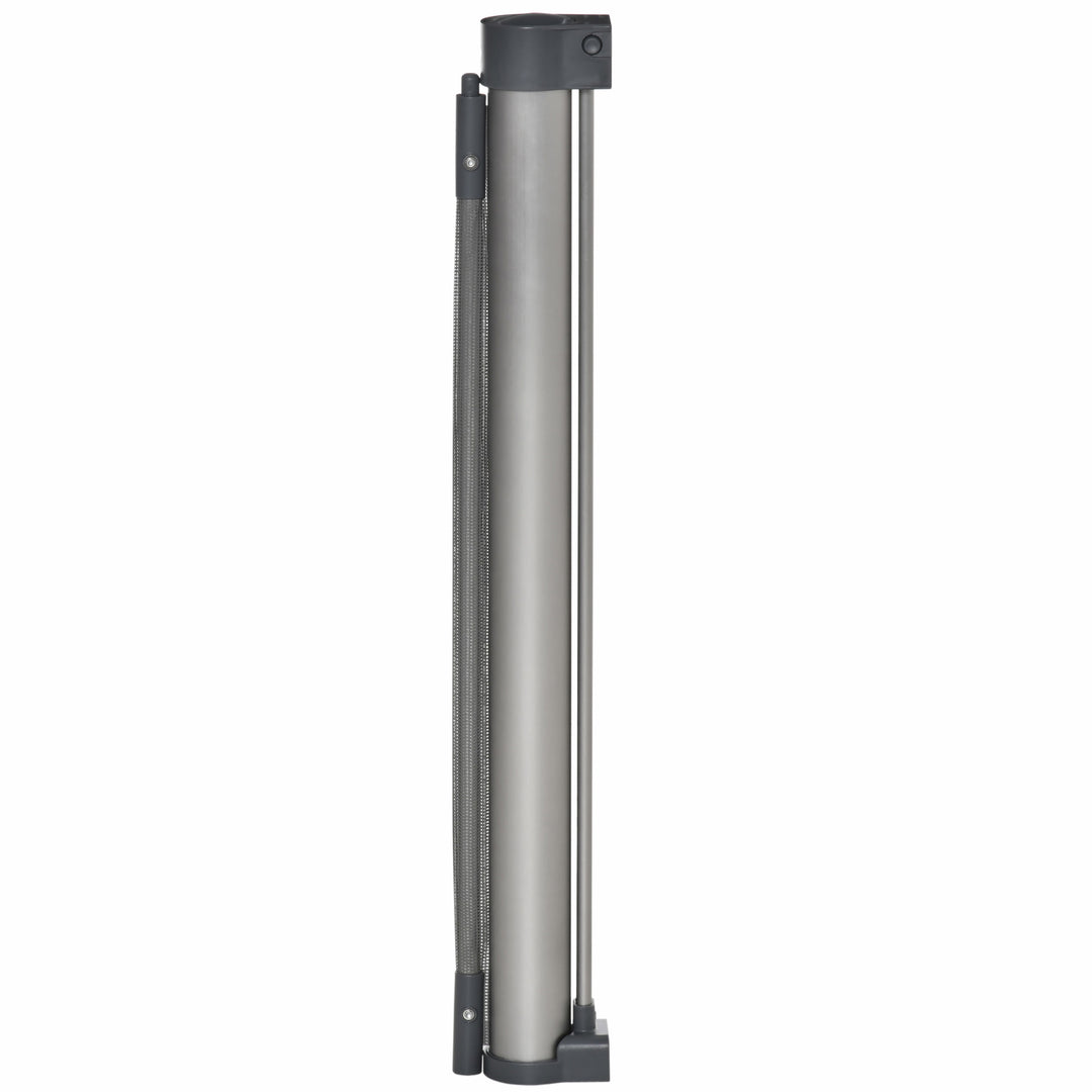 PawHut Retractable Safety Gate for Dog, Detachable Pet Barrier, Extend to 140 cm for Doorways, Hallways, Stairs, Grey
