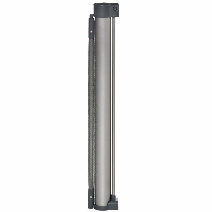 PawHut Retractable Safety Gate for Dog, Detachable Pet Barrier, Extend to 140 cm for Doorways, Hallways, Stairs, Grey