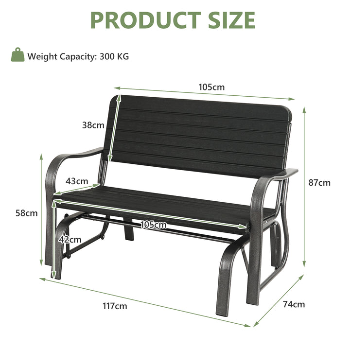 Garden Bench with Ergonomic Backrest and Armrests