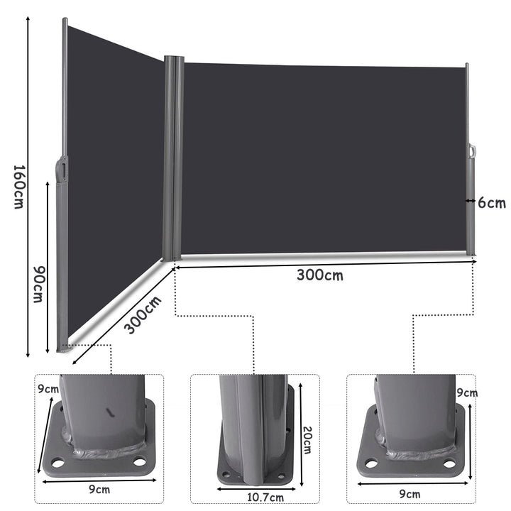 Double-Sided Retractable Folding Side Awning