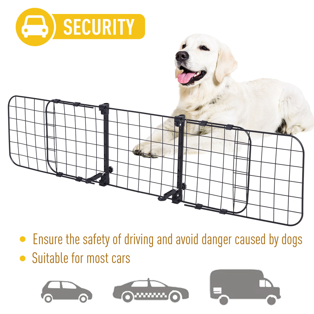 Heavy Duty Pet Car Barrier, 91-145Wx30H cm-Black