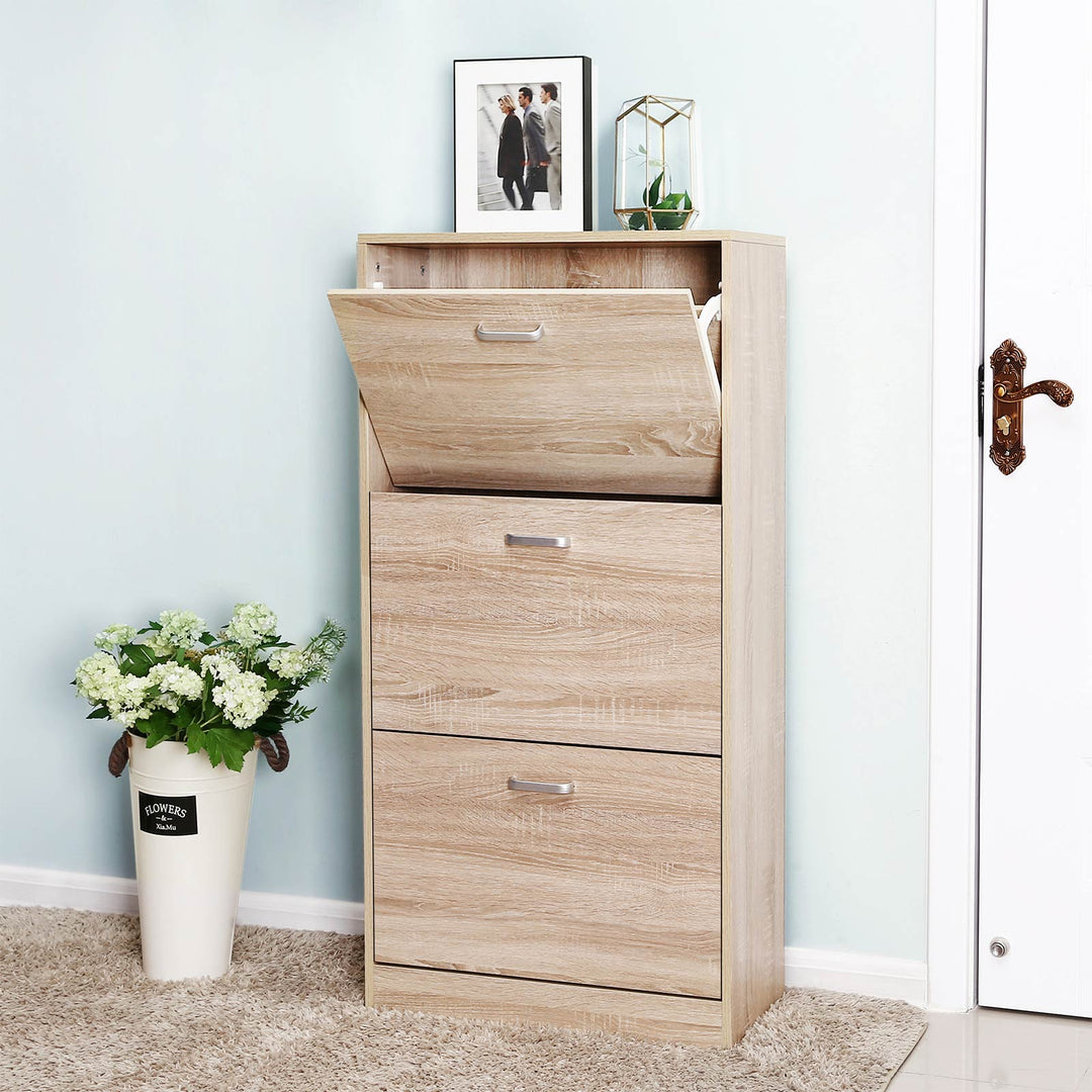 Oak Colour Shoe Cabinet