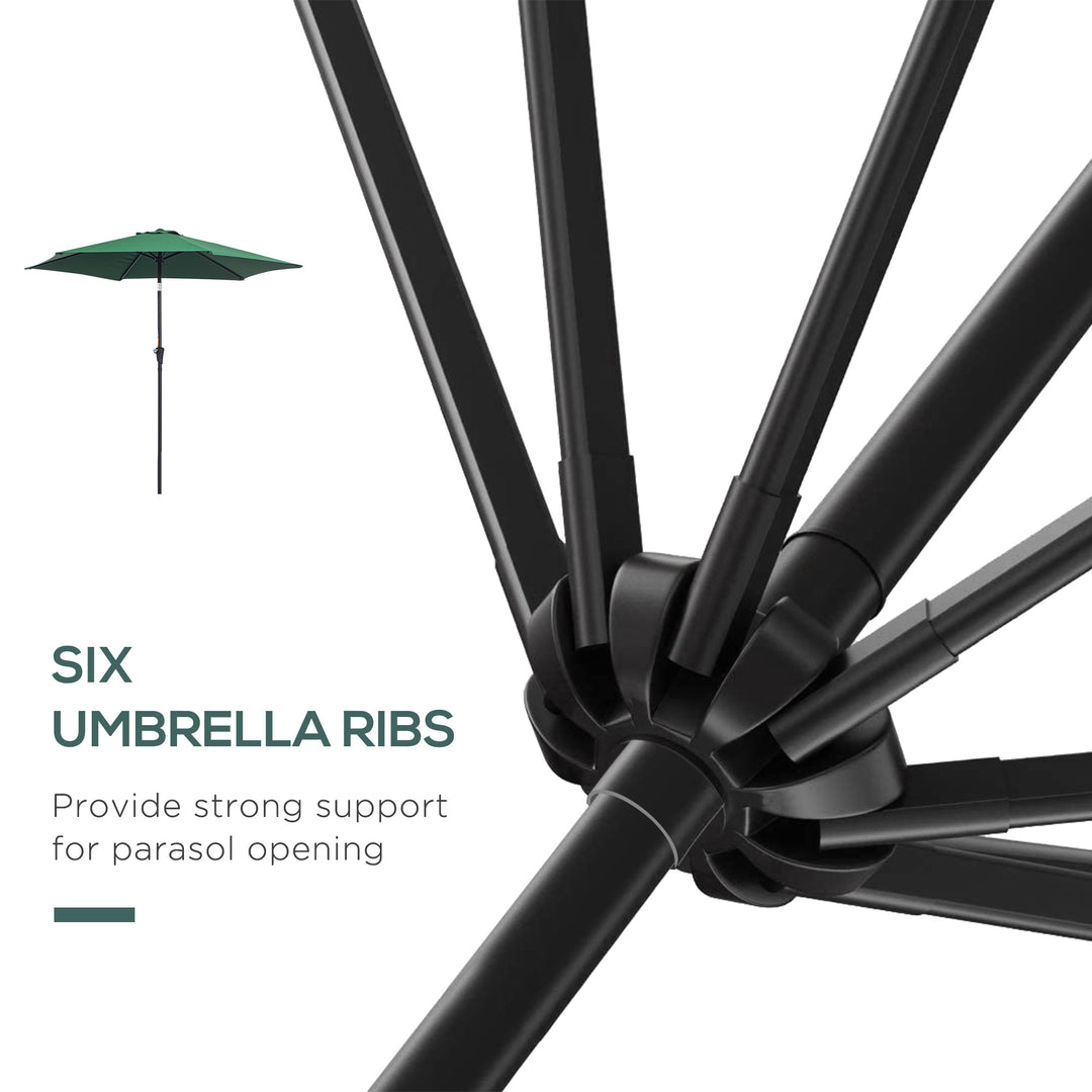 2.7M Tilting Parasol Sun Parasol Outdoor Garden Umbrellas Sun Shade Aluminium Frame with Crank（Green）