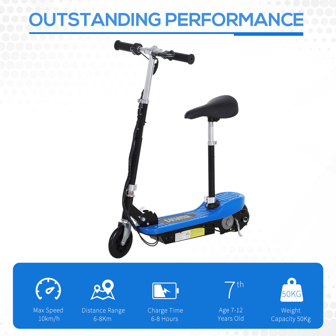 Outdoor Ride On Powered Scooter for kids Sporting Toy 120W Motor Bike 2 x 12V Battery - Blue