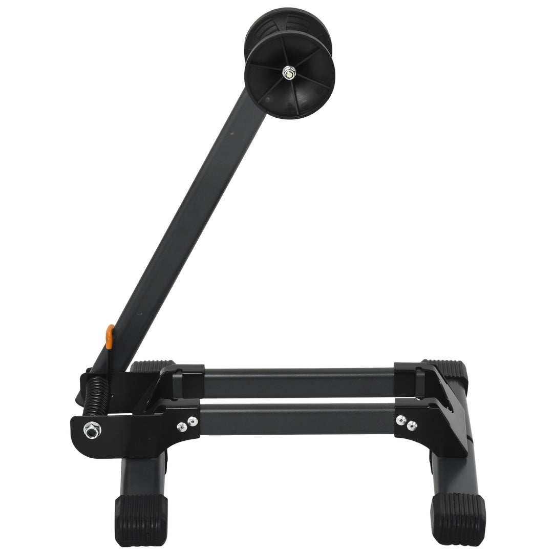Foldable Bike Storage Stand Parking Rack Fit Max. 5.5cm Wide Wheel Metal Nylon Black