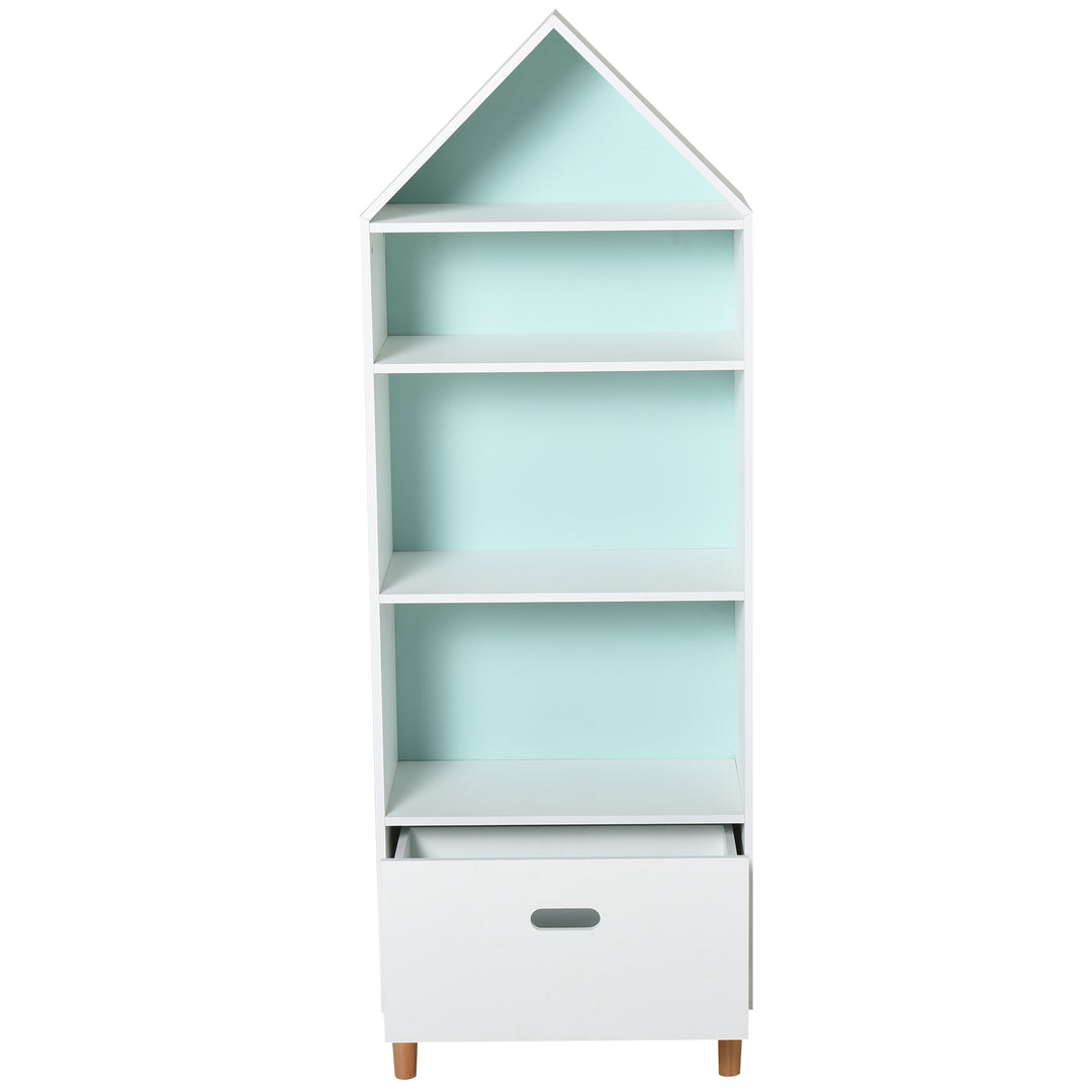 Kids MDF 5-Tier Bookshelf w/ Drawer White/Blue