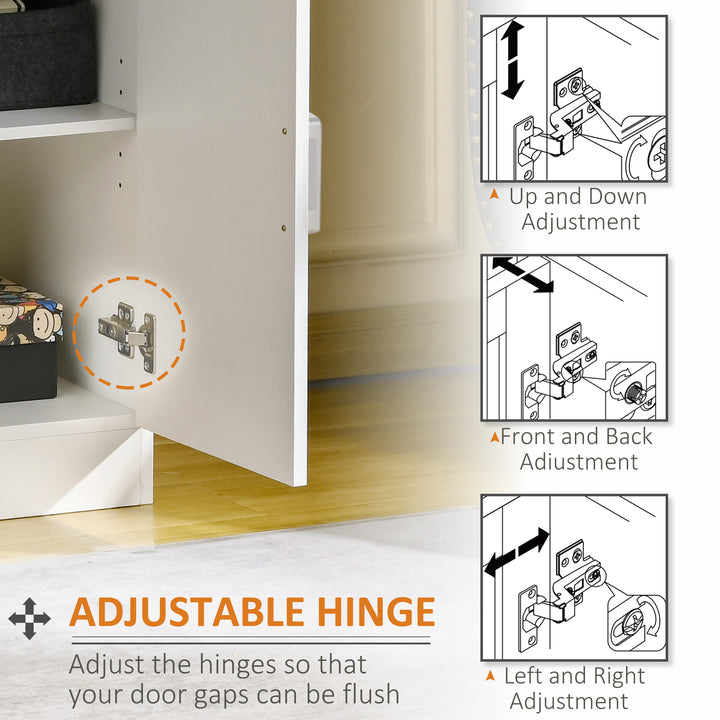 Modern Storage Cabinet, Small Floor Cupboard with Drawer and Adjustable Shelf for Kitchen, Living Room, Bedroom, Hallway, White