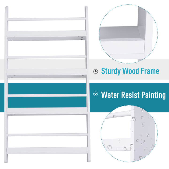 Wood Wall/Standing Magazine Holders Book Rack Bookcase Shelf 4 Tiers