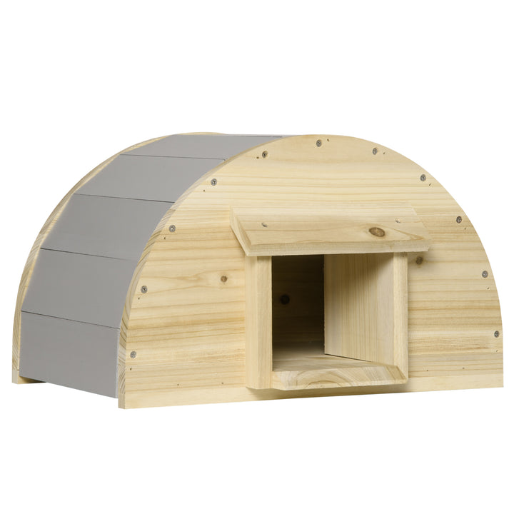 Wooden Hedgehog House Outdoor, Small Animal Shelter Hibernation Home, with 2 Doors, for Garden, 40 x 30.2 x 23.5 cm, Natural