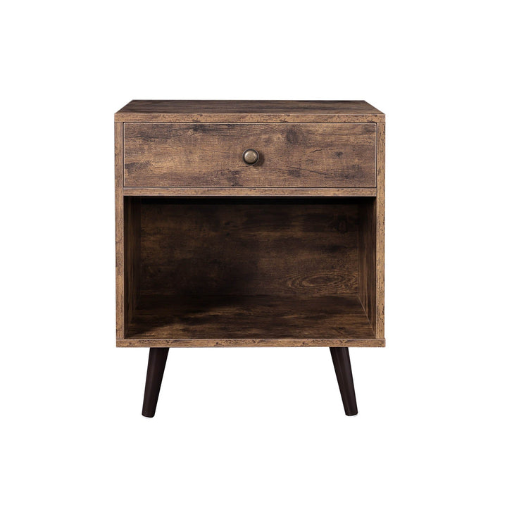 VASAGLE Nightstand with Drawer and Open Compartment