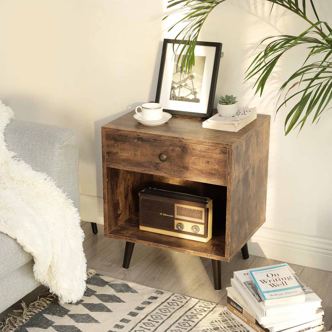 Small Bedside Table with Pinewood Legs
