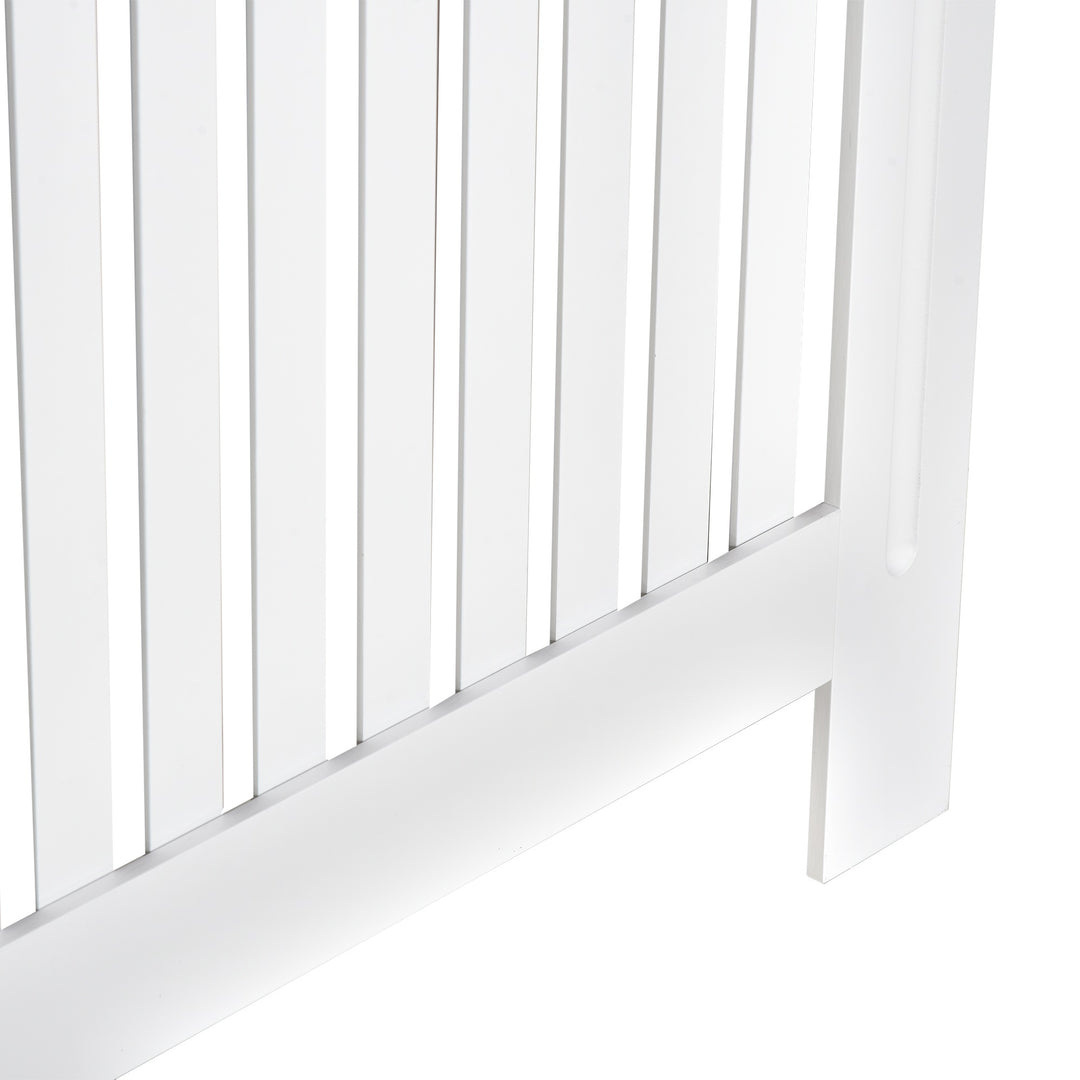 Slatted Radiator Cover Painted Cabinet MDF Lined Grill in White 172L x 19W x 81H cm