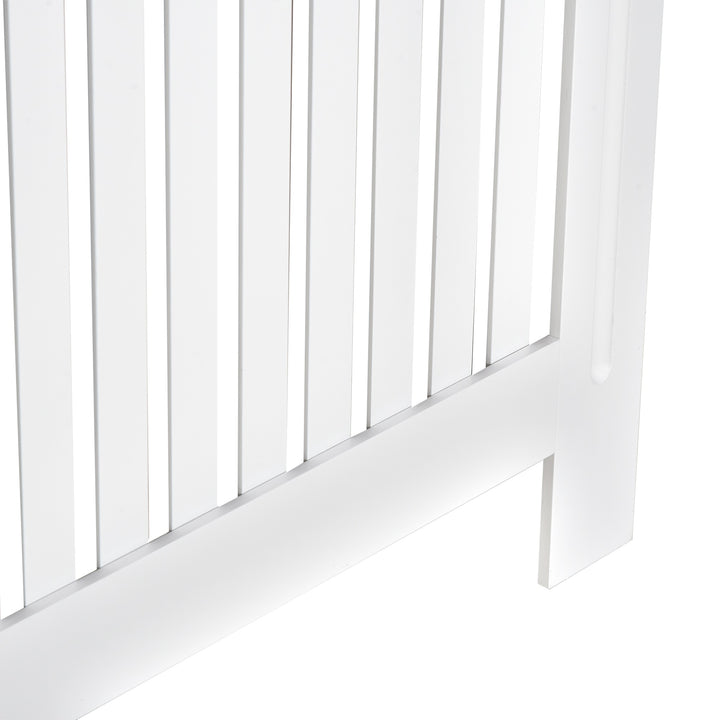 Slatted Radiator Cover Painted Cabinet MDF Lined Grill in White 172L x 19W x 81H cm