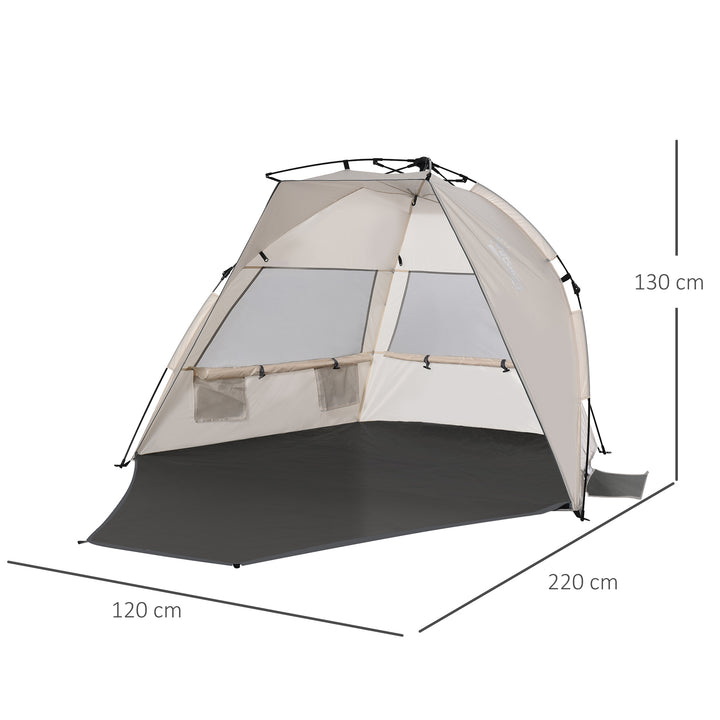 Pop-Up Beach Tent with Floor Mesh and Carry Bag