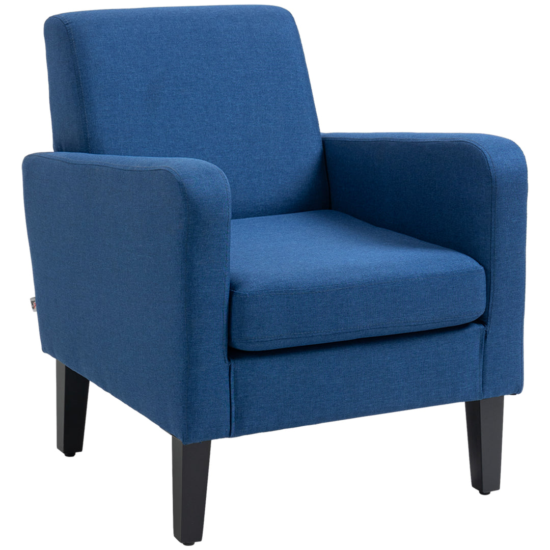 Modern Accent Chair, Occasional Chair w/ Wood Legs-Blue