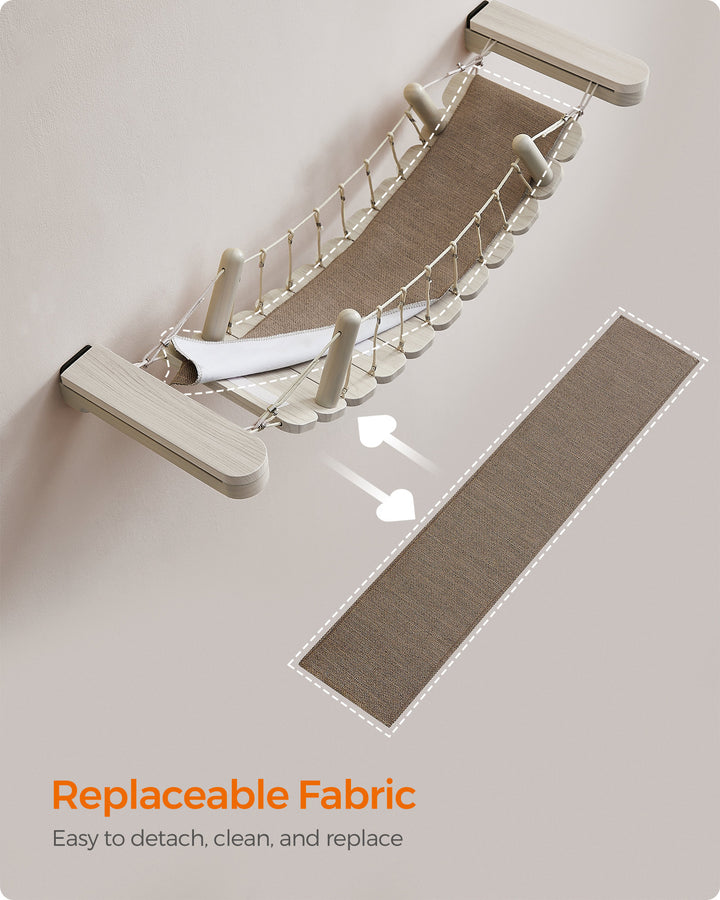Wall-Mounted Cat Bridge with Fabric Pad