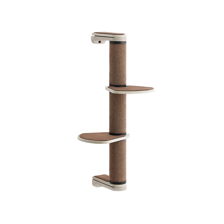 Wall-Mounted Cat Scratching Post with 2 Perches