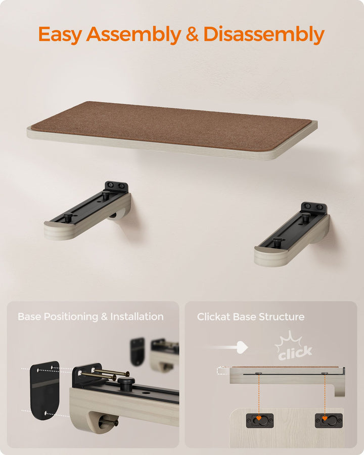 Wall-Mounted Cat Shelf with Felt Pad