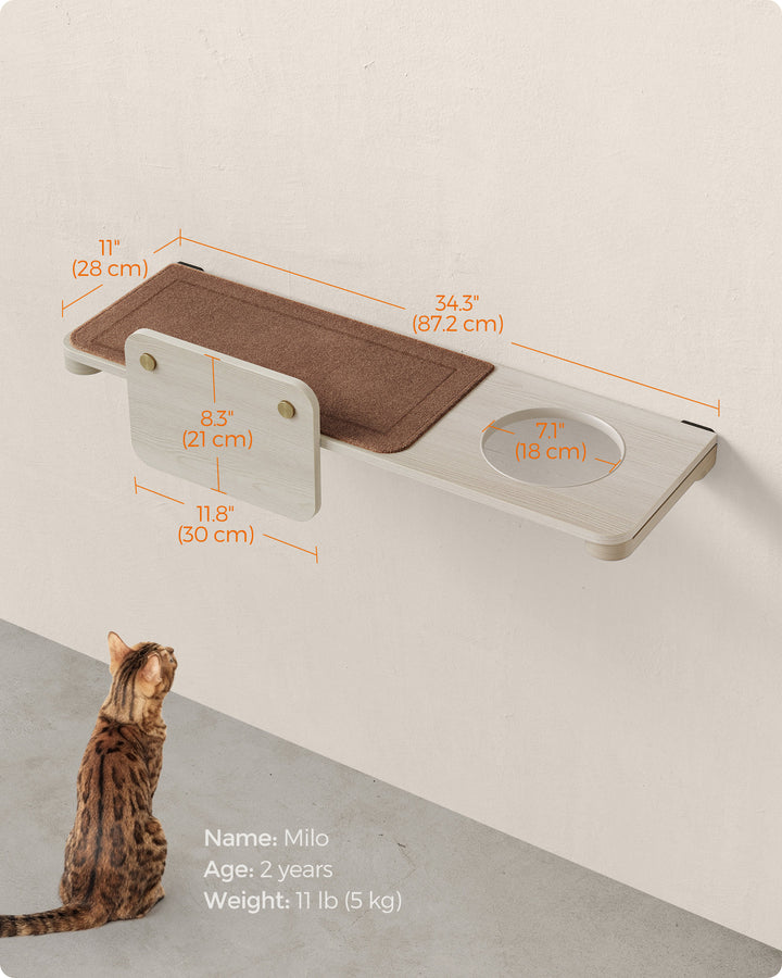 Wall-Mounted Large Cat Shelf with Felt Pad