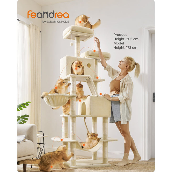 206 cm Large Cat Tree with 13 Scratching Posts