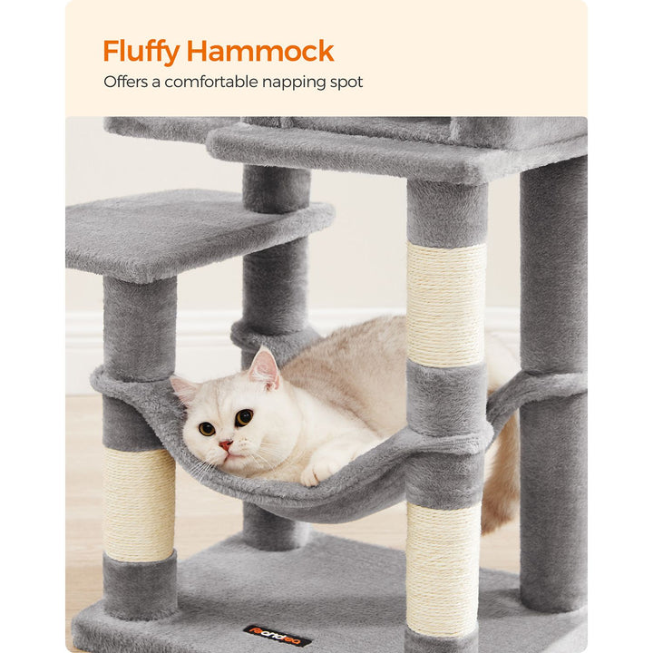 Cat Tree with Hammock Light Grey