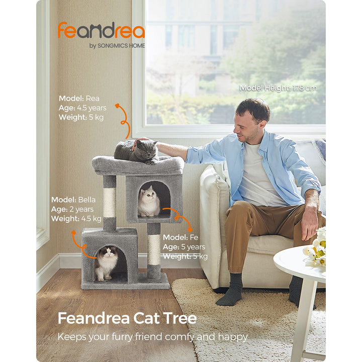 74 cm Cat Tree with 2 Cat Caves