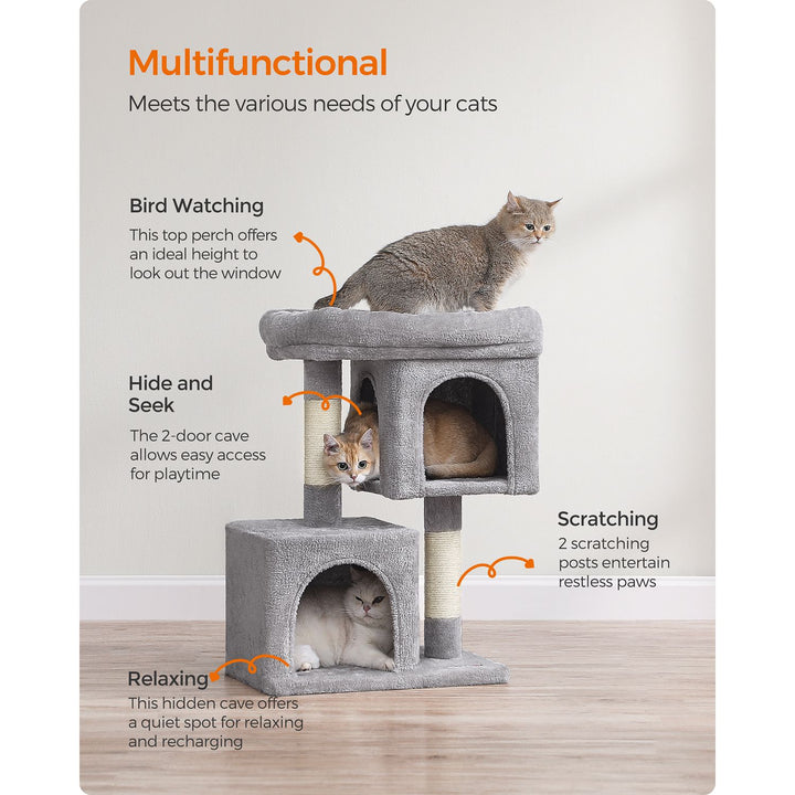 74 cm Cat Tree with 2 Cat Caves