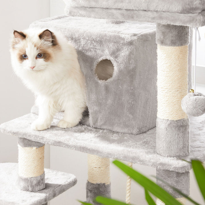 Grey Large Cat Tower with Scratching Post