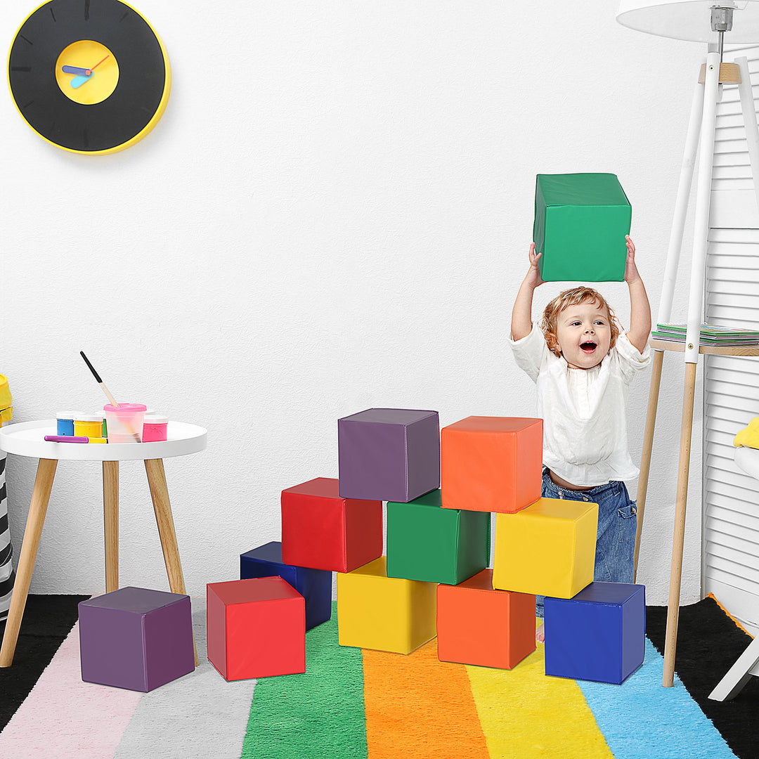 Kids 12-Piece PU Soft Stacking Blocks Multi-Colour